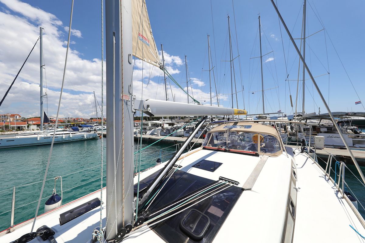 Deck of 4 You, a Dufour 460 GL sailboat at Grad Vodice, Croatia