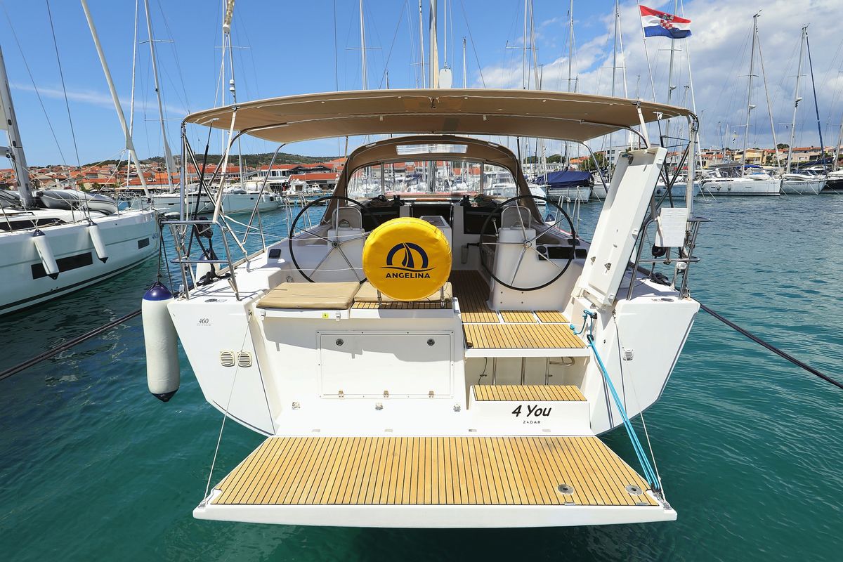 Exterior view of 4 You, a Dufour 460 GL sailboat at Grad Vodice, Croatia