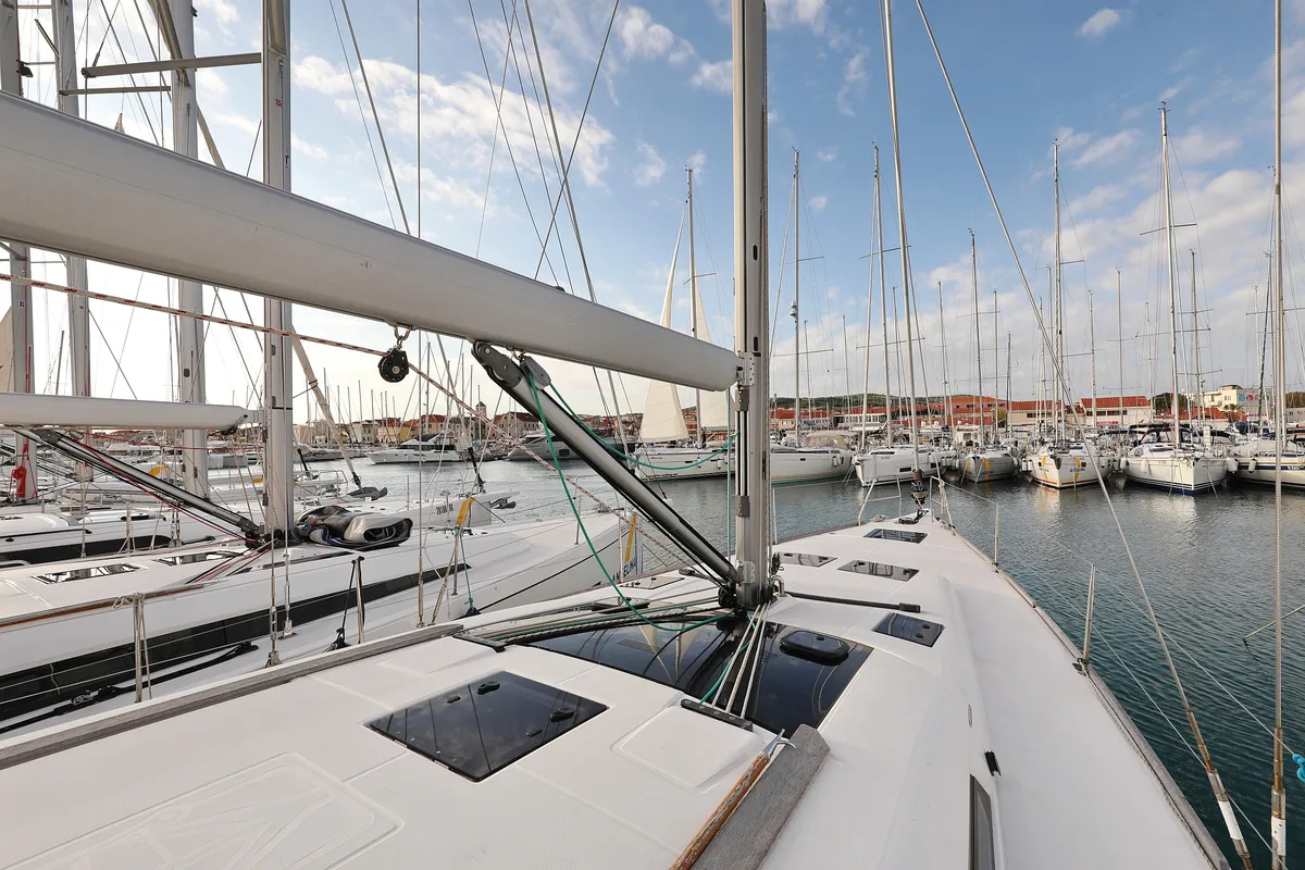 Deck of 4 You, a Dufour 460 GL sailboat at Grad Vodice, Croatia