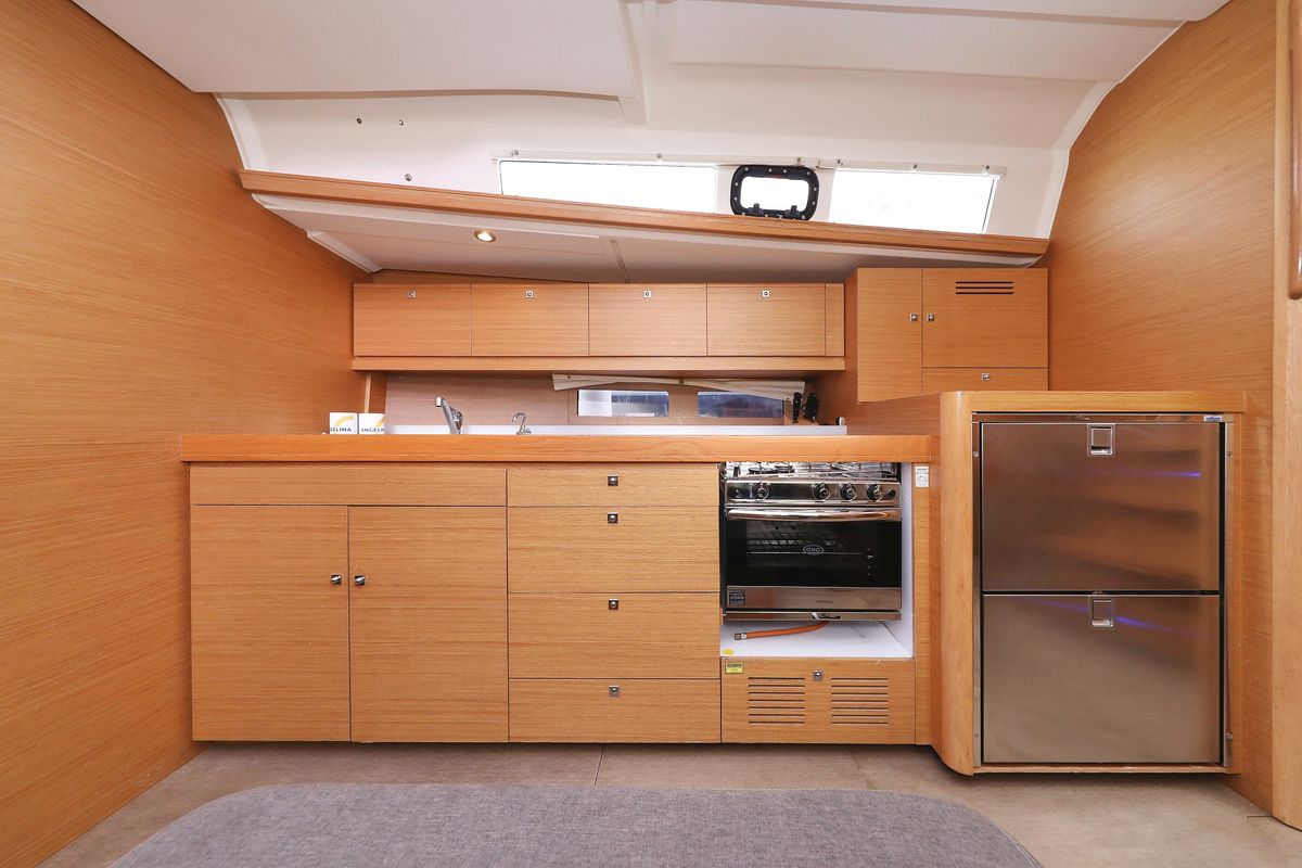 Galley of 4 You, a Dufour 460 GL sailboat at Grad Vodice, Croatia
