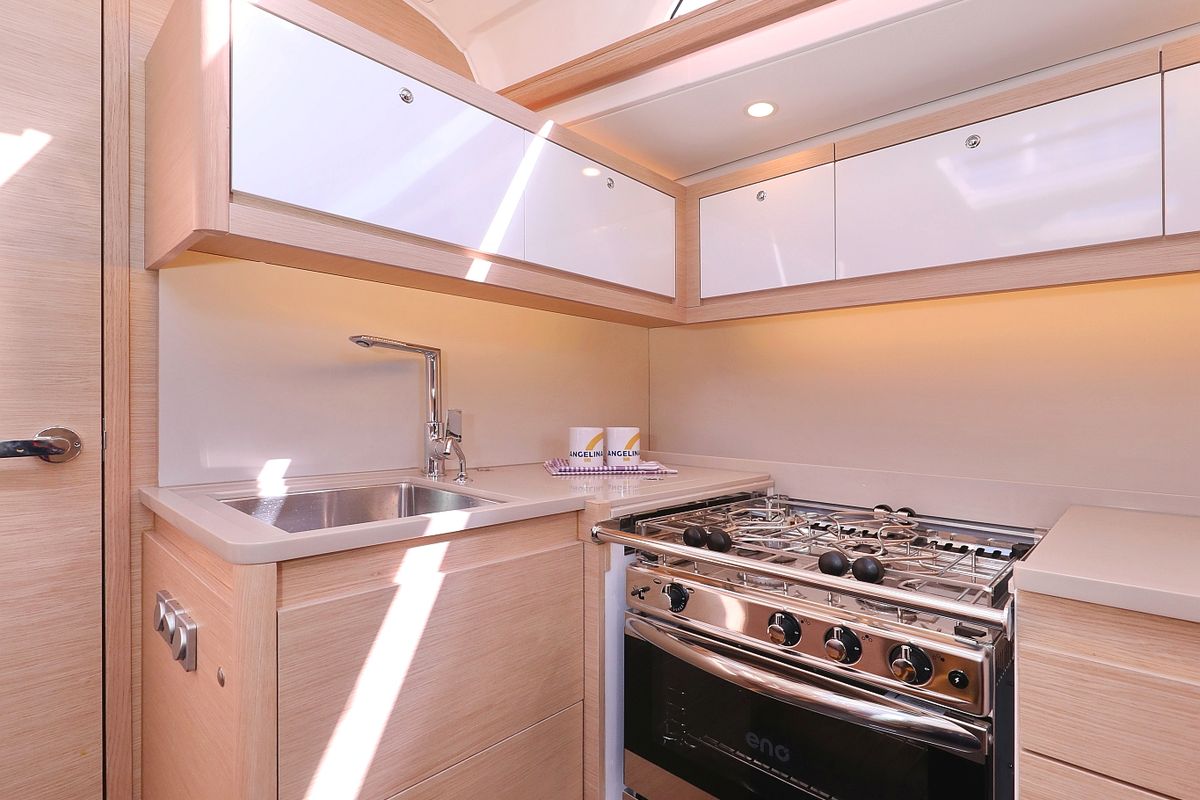 Galley of Sea Breeze, a Dufour 470 sailboat at Grad Vodice, Croatia