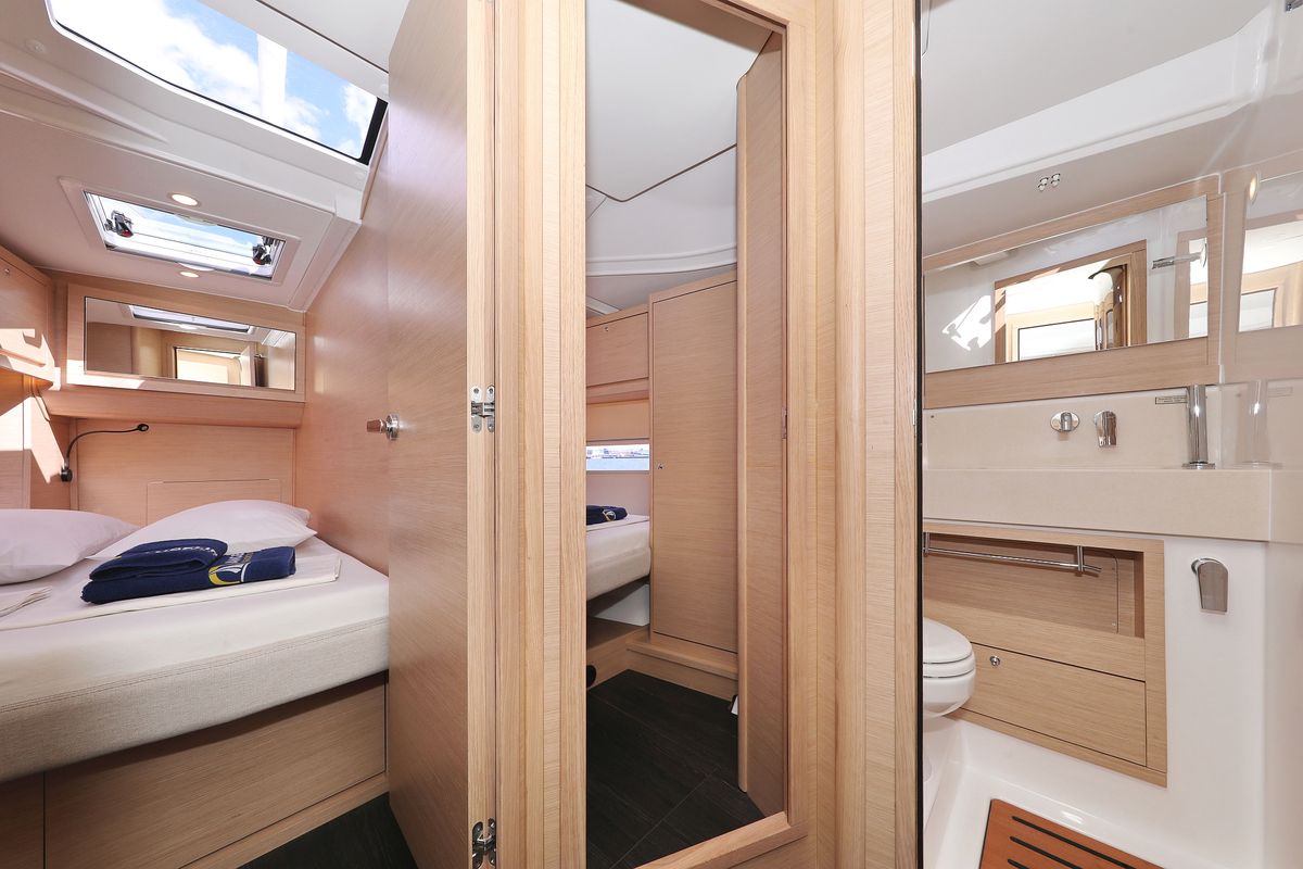 Cabin on Sea Breeze, a Dufour 470 sailboat at Grad Vodice, Croatia