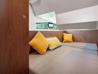 Cabin on MF 1095, a Jeanneau Merry Fisher 1095 FLY motorboat at Punat, Croatia