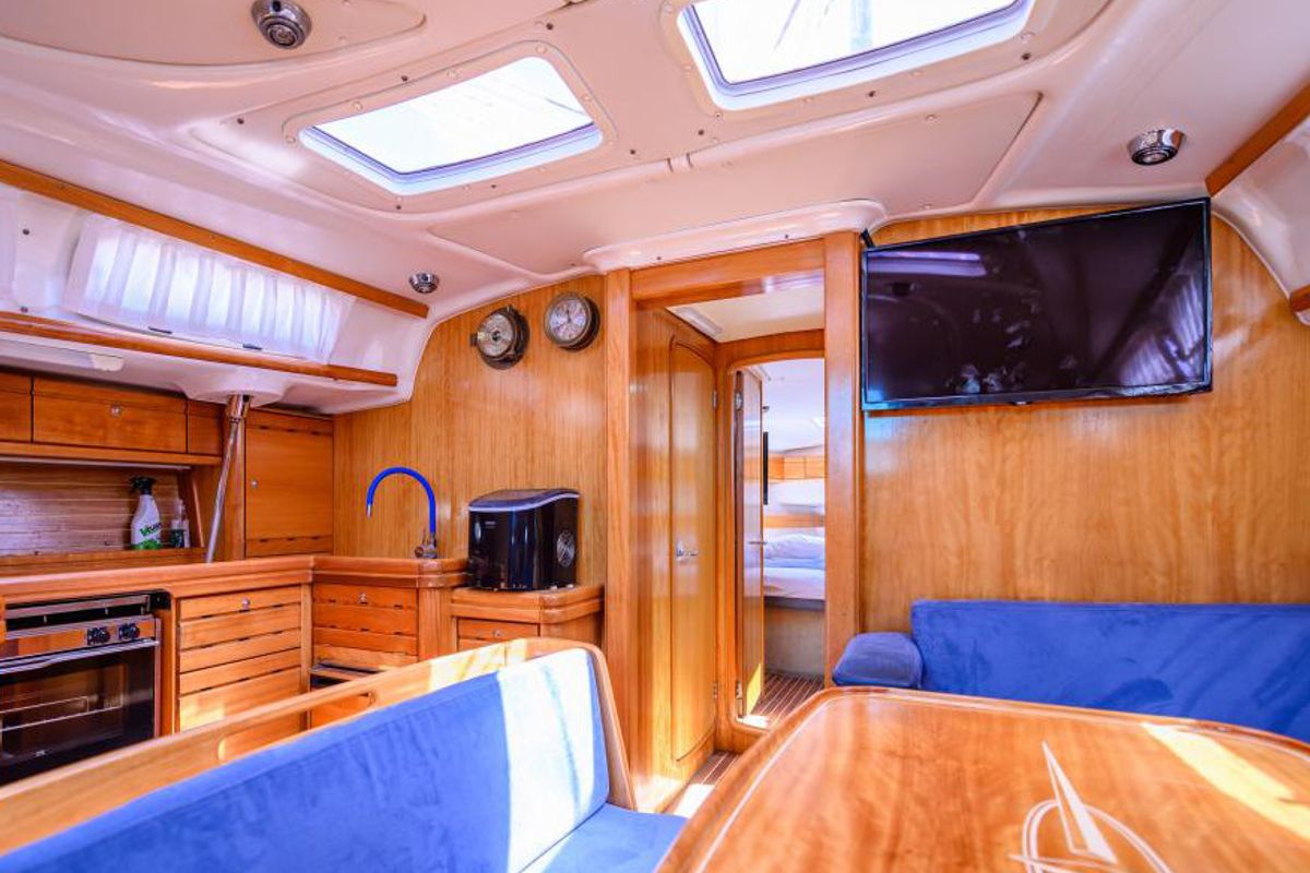 Salon of Fox, a Bavaria 46 Cruiser sailboat at Pallini Municipal Unit, Greece