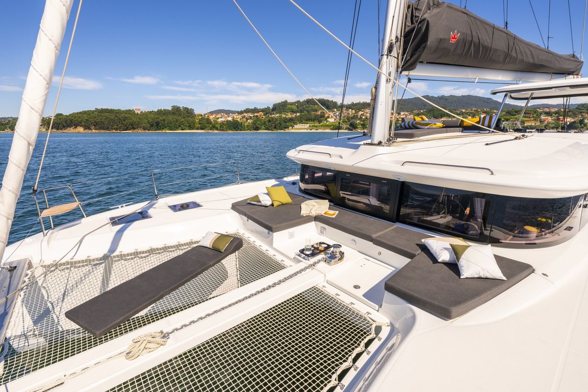 Deck of Bunga Bunga, a Lagoon 43 catamaran at Seget Donji, Croatia