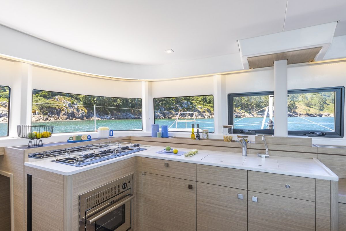 Galley of Bunga Bunga, a Lagoon 43 catamaran at Seget Donji, Croatia