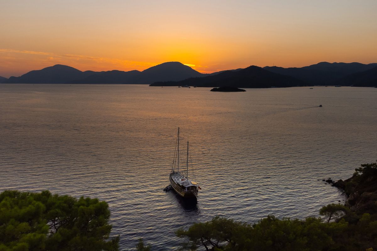 Exterior view of Pronto White, a Gulet Gulet gulet at Fethiye, Turkey