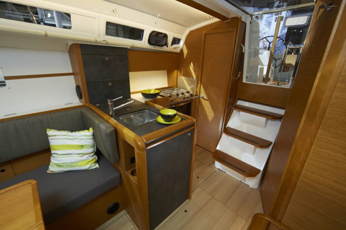 Galley of Nala, a Jeanneau Sun Odyssey 349 sailboat at Neo Klima, Greece