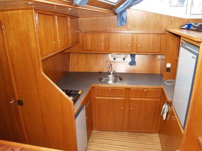 Galley of Drait 26, a De Drait Renal 50 motorboat at Drachten, Netherlands