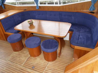 Salon of Drait 26, a De Drait Renal 50 motorboat at Drachten, Netherlands