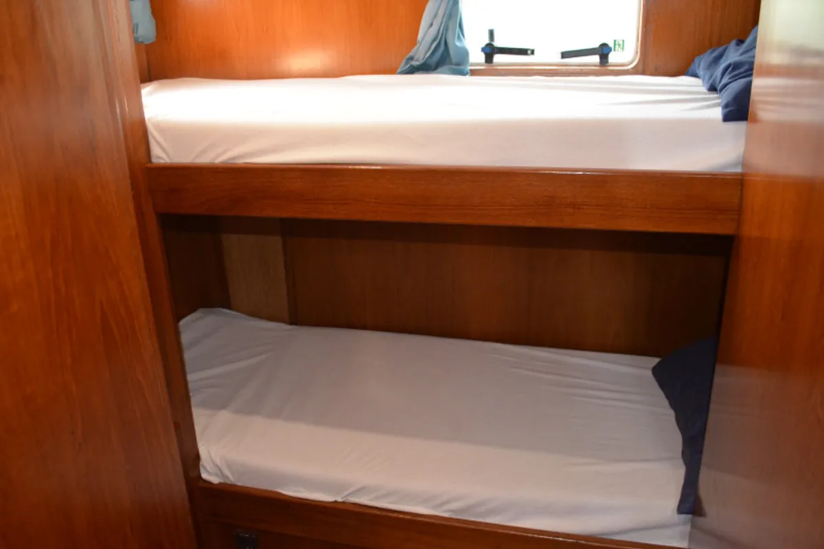 Cabin on Drait 26, a De Drait Renal 50 motorboat at Drachten, Netherlands