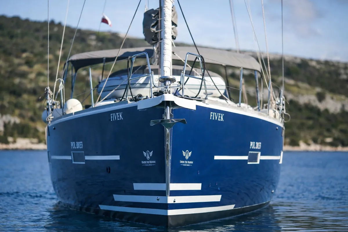 Exterior view of Ceto, a Dufour 460 GL sailboat at Primošten, Croatia