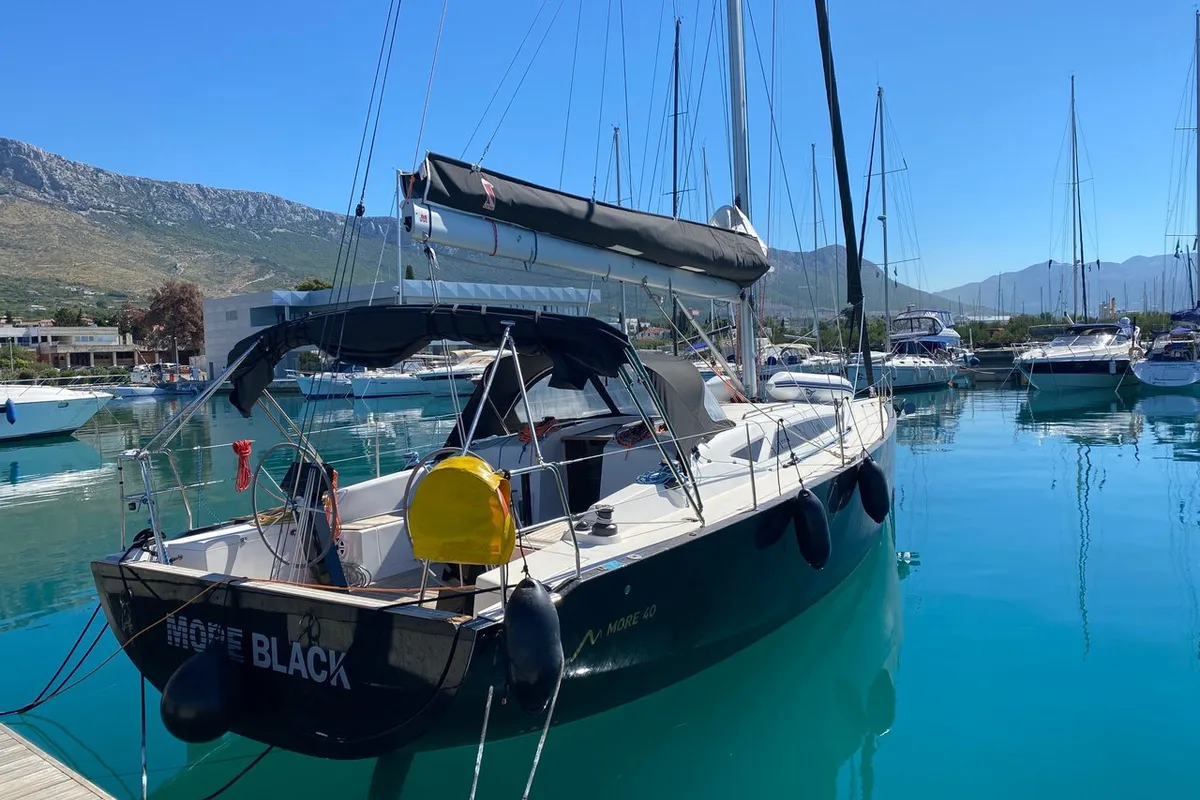 Exterior view of More Black, a More Boats More 40 sailboat at Grad Kaštela, Croatia