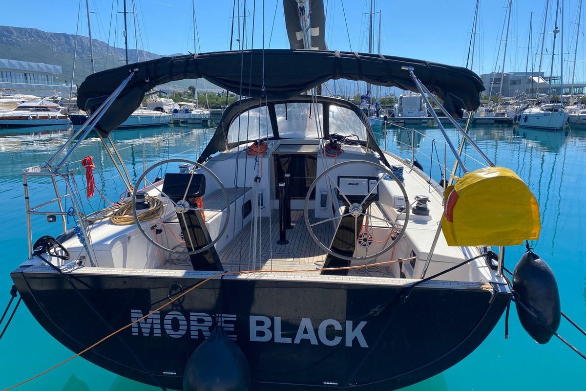 Cockpit of More Black, a More Boats More 40 sailboat at Grad Kaštela, Croatia