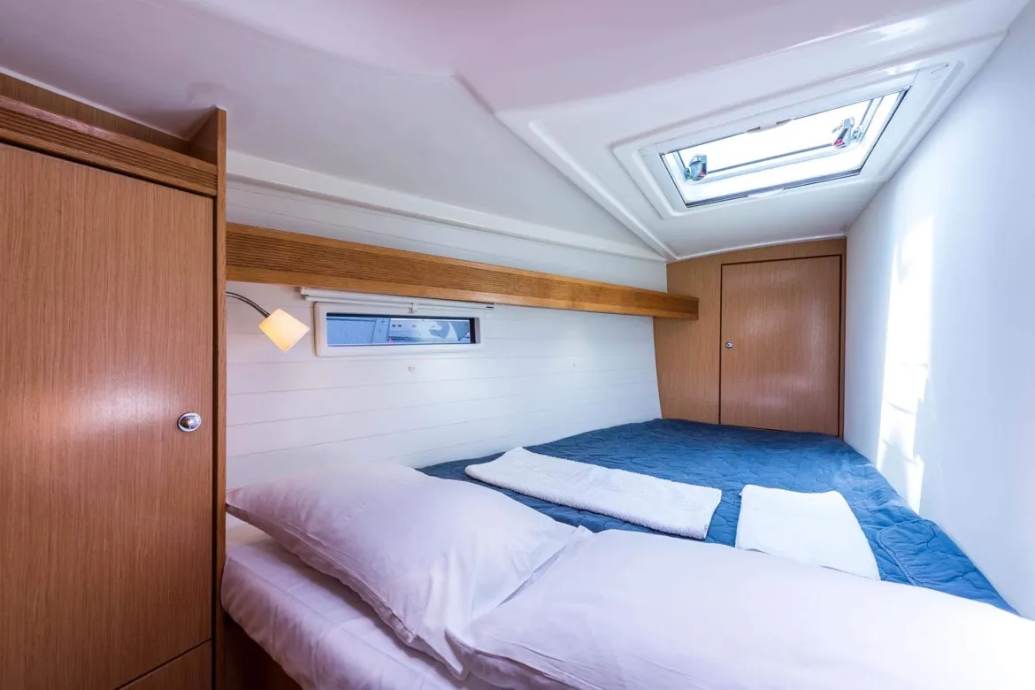 Cabin on Altair, a Bavaria Cruiser 50 sailboat at Sami Municipal Unit, Greece