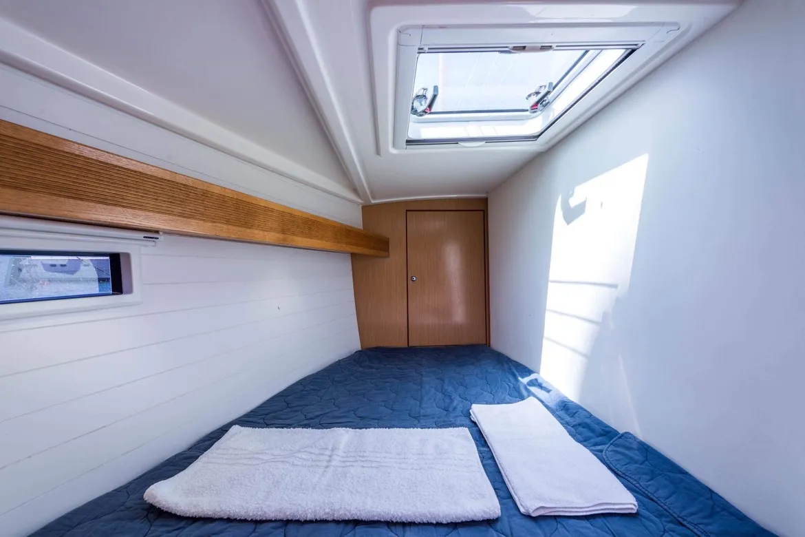 Cabin on Altair, a Bavaria Cruiser 50 sailboat at Sami Municipal Unit, Greece