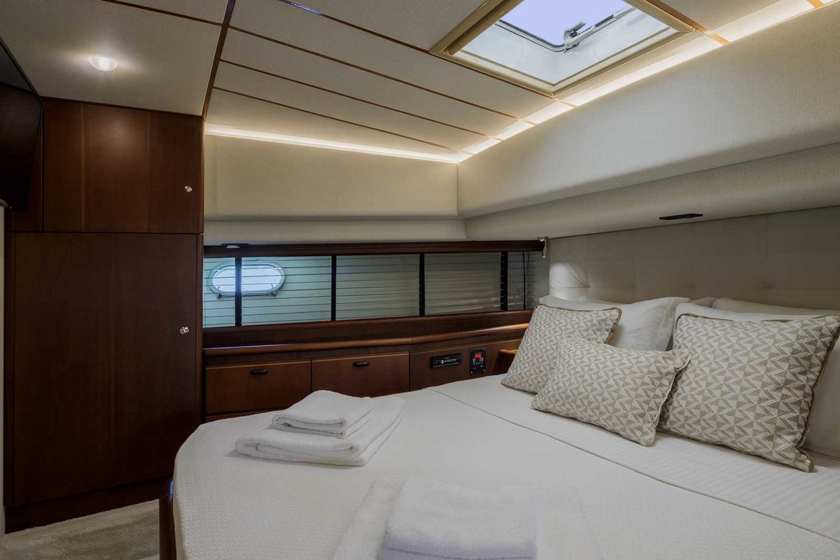 Cabin on My Way, a Ferretti 72 yacht at Athens, Greece