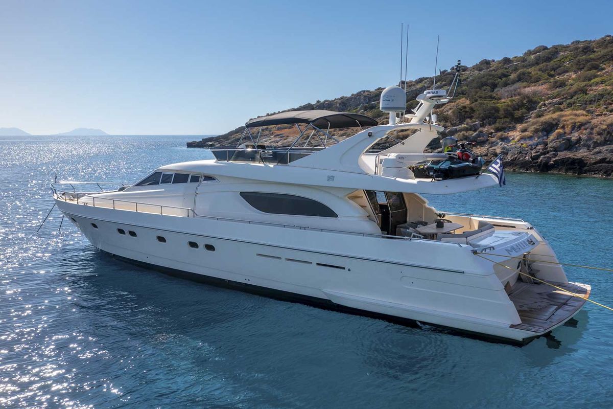 Exterior view of My Way, a Ferretti 72 yacht at Athens, Greece