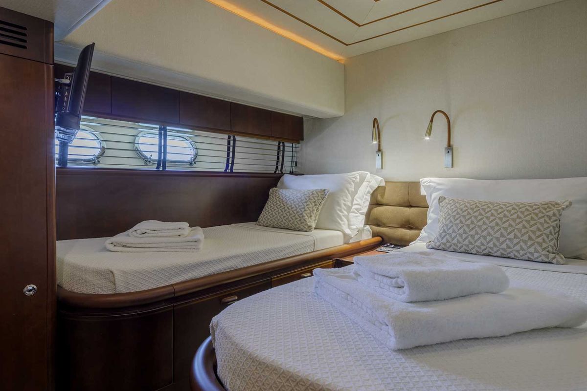 Cabin on My Way, a Ferretti 72 yacht at Athens, Greece