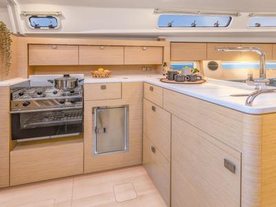 Galley of Catch Me If You Can, a Hanse Yachts Hanse 410 sailboat at Grad Šibenik, Croatia