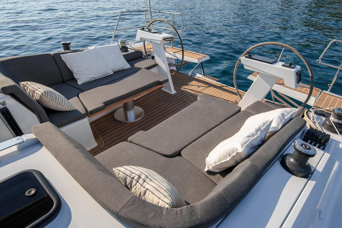 Deck of Catch Me If You Can, a Hanse Yachts Hanse 410 sailboat at Grad Šibenik, Croatia