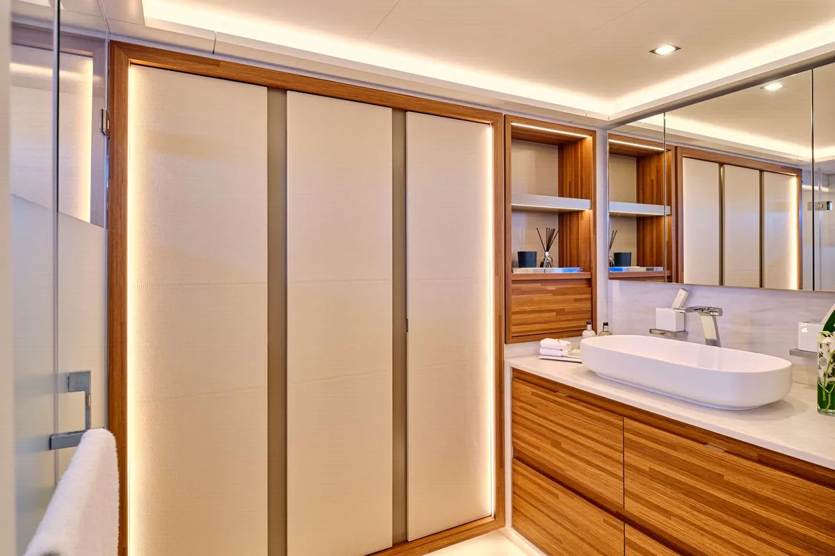 Ad Astra, a Fountaine Pajot Thira 80 catamaran at Piraeus, Greece