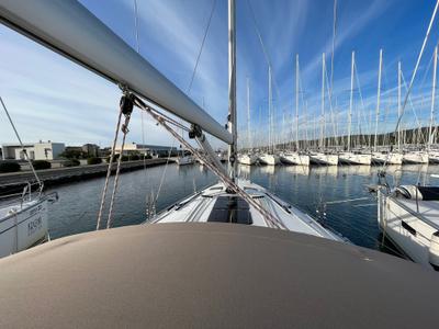 Deck of Tonka, a Bavaria Cruiser 41 sailboat at Općina Sukošan, Croatia