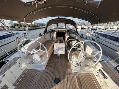 Cockpit of Tonka, a Bavaria Cruiser 41 sailboat at Općina Sukošan, Croatia