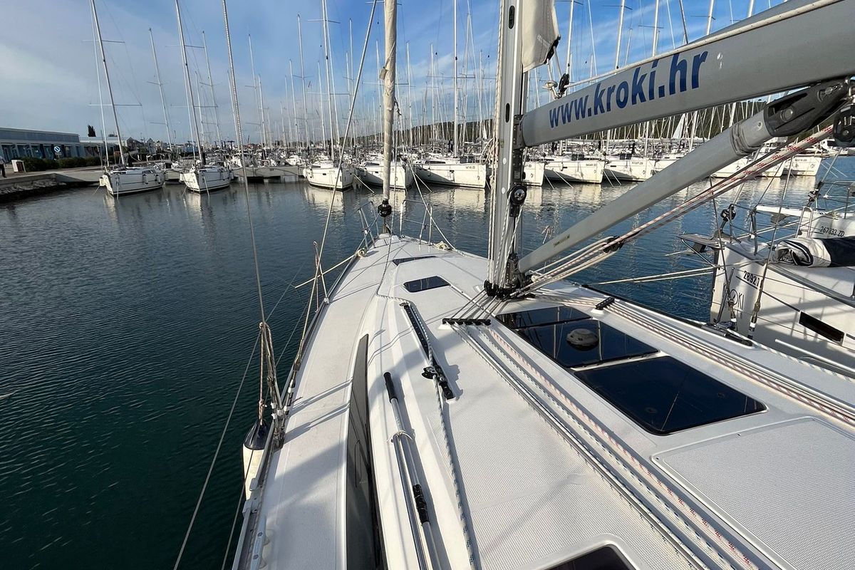 Exterior view of Tonka, a Bavaria Cruiser 41 sailboat at Općina Sukošan, Croatia