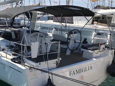 Cockpit of Famiglia, a Beneteau Oceanis 51.1 sailboat at Athens, Greece