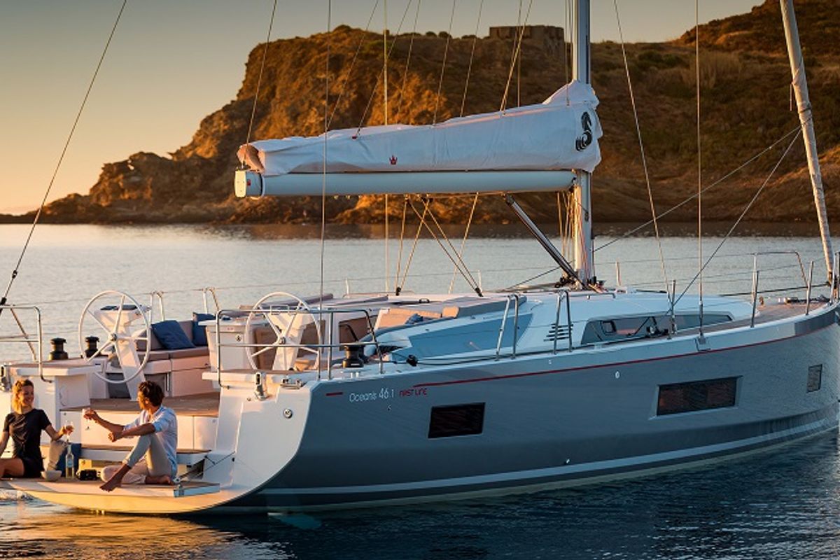 Eaux de Vie, a Beneteau Oceanis 46.1 sailboat at Athens, Greece