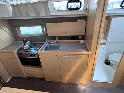 Galley of Felina, a Beneteau Oceanis 38 sailboat at Općina Sukošan, Croatia