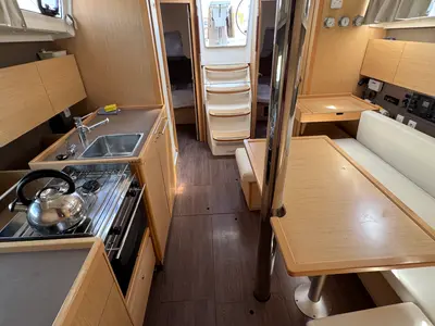Salon of Felina, a Beneteau Oceanis 38 sailboat at Općina Sukošan, Croatia