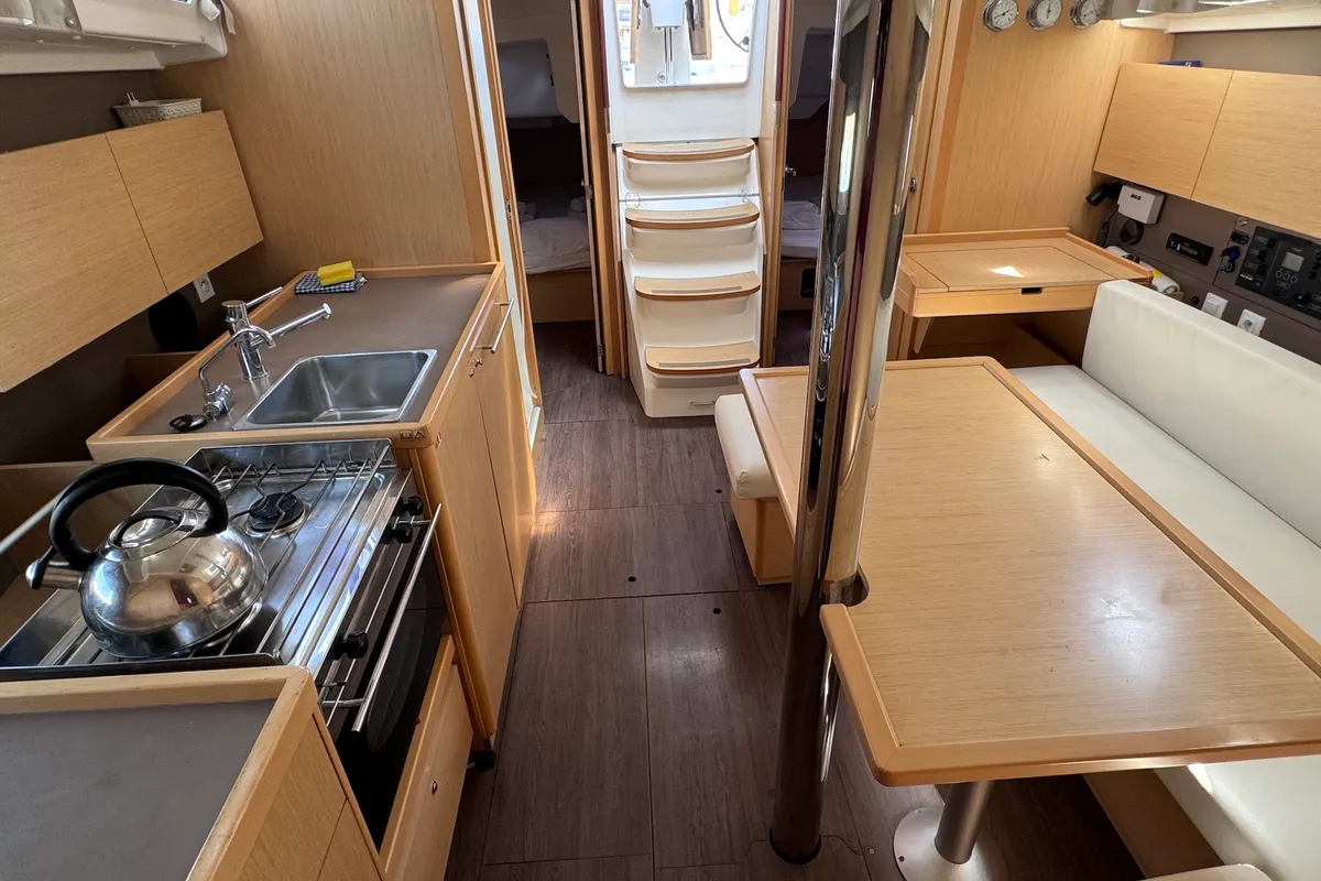 Salon of Felina, a Beneteau Oceanis 38 sailboat at Općina Sukošan, Croatia