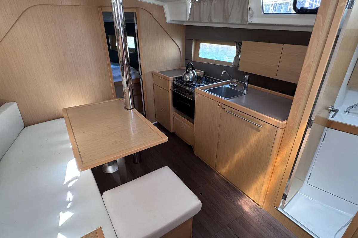 Salon of Felina, a Beneteau Oceanis 38 sailboat at Općina Sukošan, Croatia