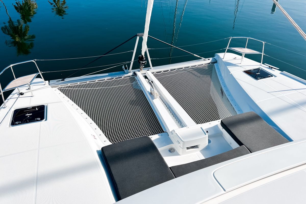 Deck of Southern Isle, a Lagoon 46 catamaran at Road Town, British Virgin Islands