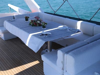 Deck of Ziveli, a Alalunga 78 yacht at Termoli, Italy