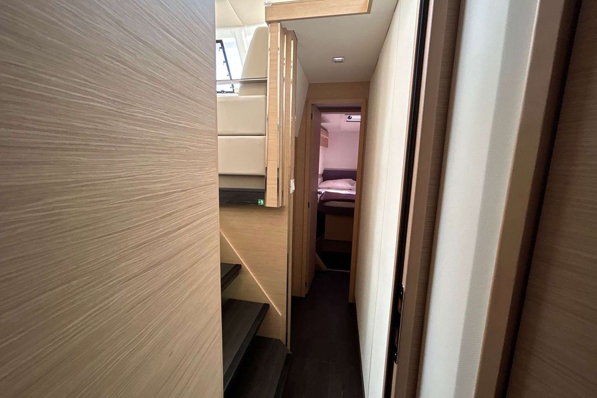 Deutz, a Fountaine Pajot Astréa 42 catamaran at Salerno, Italy