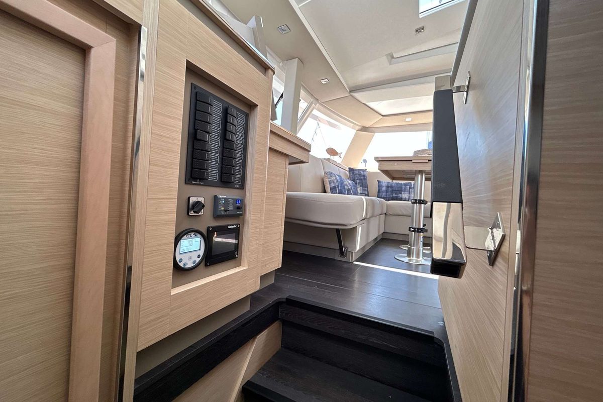 Deutz, a Fountaine Pajot Astréa 42 catamaran at Salerno, Italy