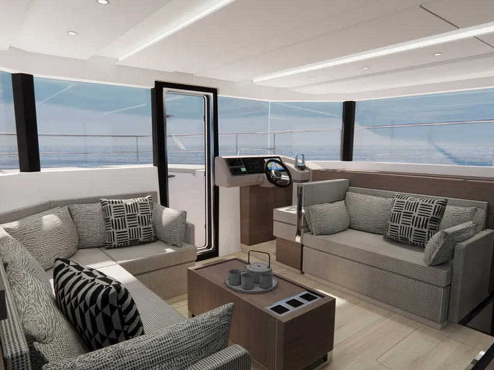 Salon of Moorings 464PC Exclusive, a Leopard 46PC catamaran at Road Town, British Virgin Islands