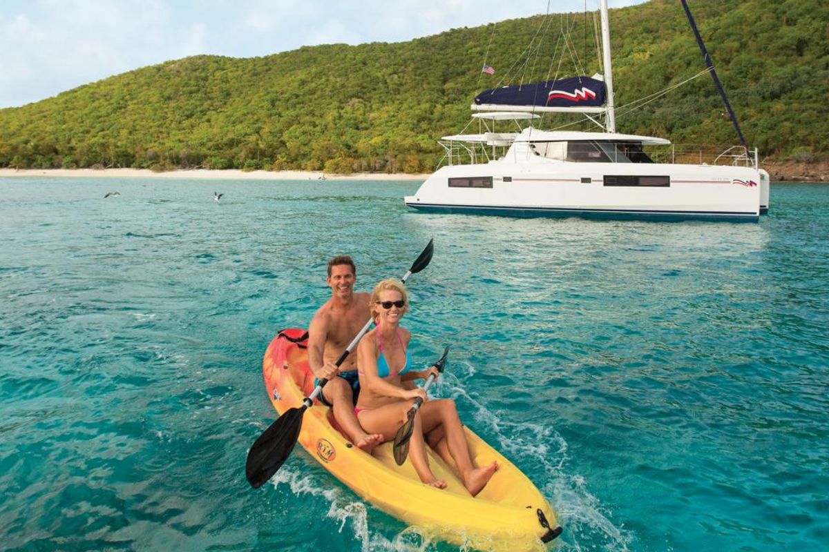 Exterior view of Moorings 4500L Club, a Leopard 45 catamaran at Cannigione, Italy