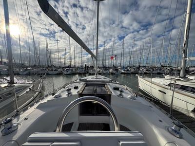 Deck of Marmotton, a Dufour 36 Classic sailboat at La Rochelle, France