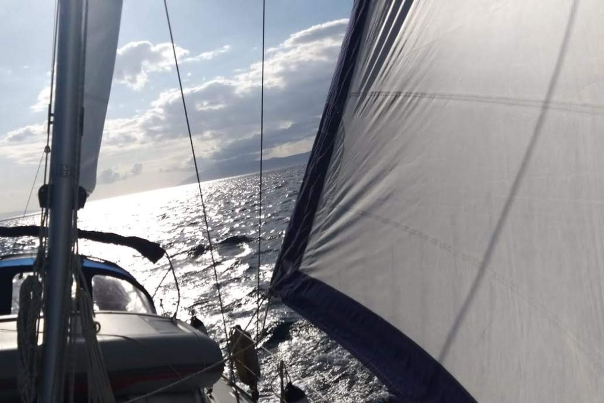 Exterior view of Lady Butterfly, a Bavaria 40 Cruiser sailboat at Općina Tučepi, Croatia