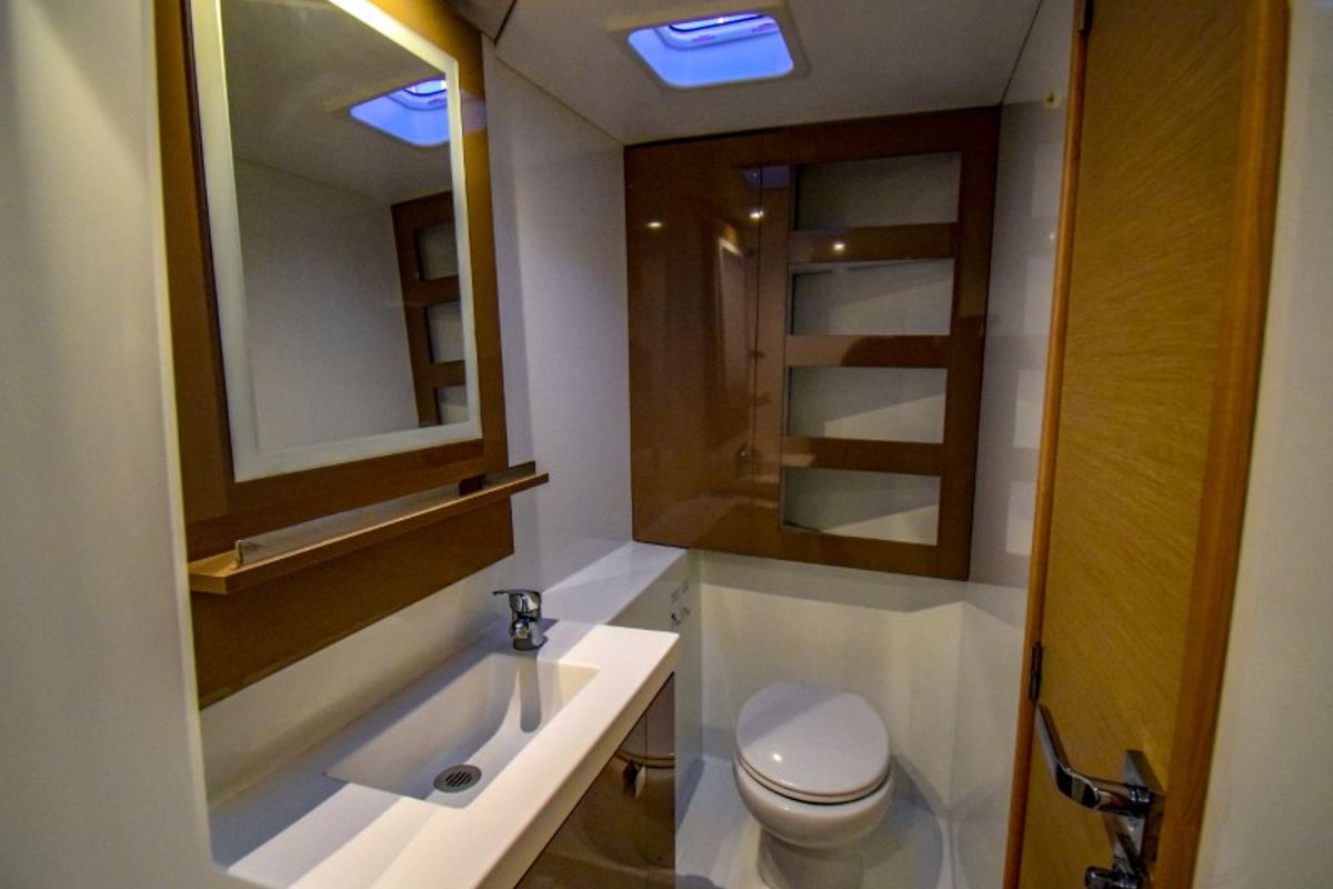 Head on Amber, a Fountaine Pajot Lucia 40 catamaran at Marmaris, Turkey
