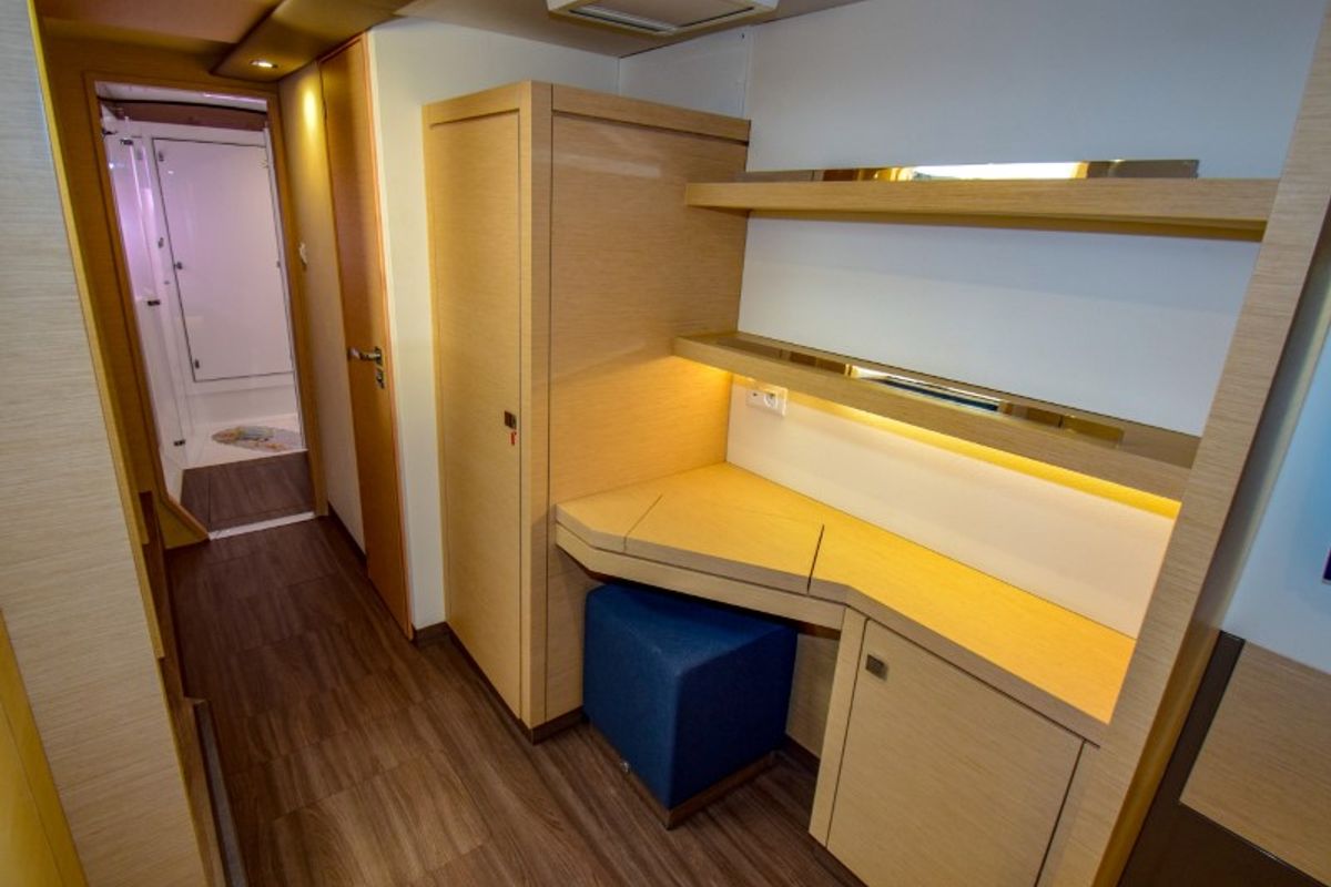 Cabin on Amber, a Fountaine Pajot Lucia 40 catamaran at Marmaris, Turkey