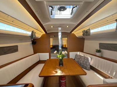 Salon of Why Not, a Jeanneau Sun Odyssey 349 sailboat at Grad Biograd na Moru, Croatia