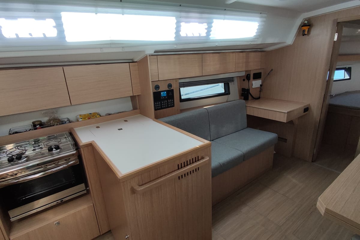 Galley of Celestia, a Bavaria C42 sailboat at Volos Municipality, Greece