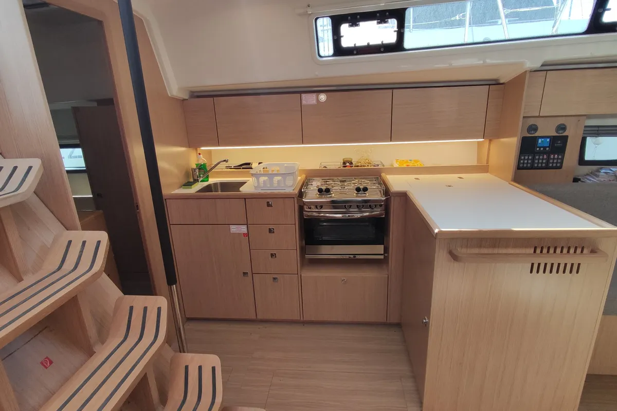 Galley of Celestia, a Bavaria C42 sailboat at Volos Municipality, Greece