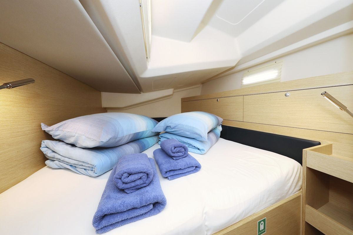 Cabin on Blue Bonnet Af Lovnas - OW, a Hanse Yachts Hanse 505 sailboat at Grad Biograd na Moru, Croatia