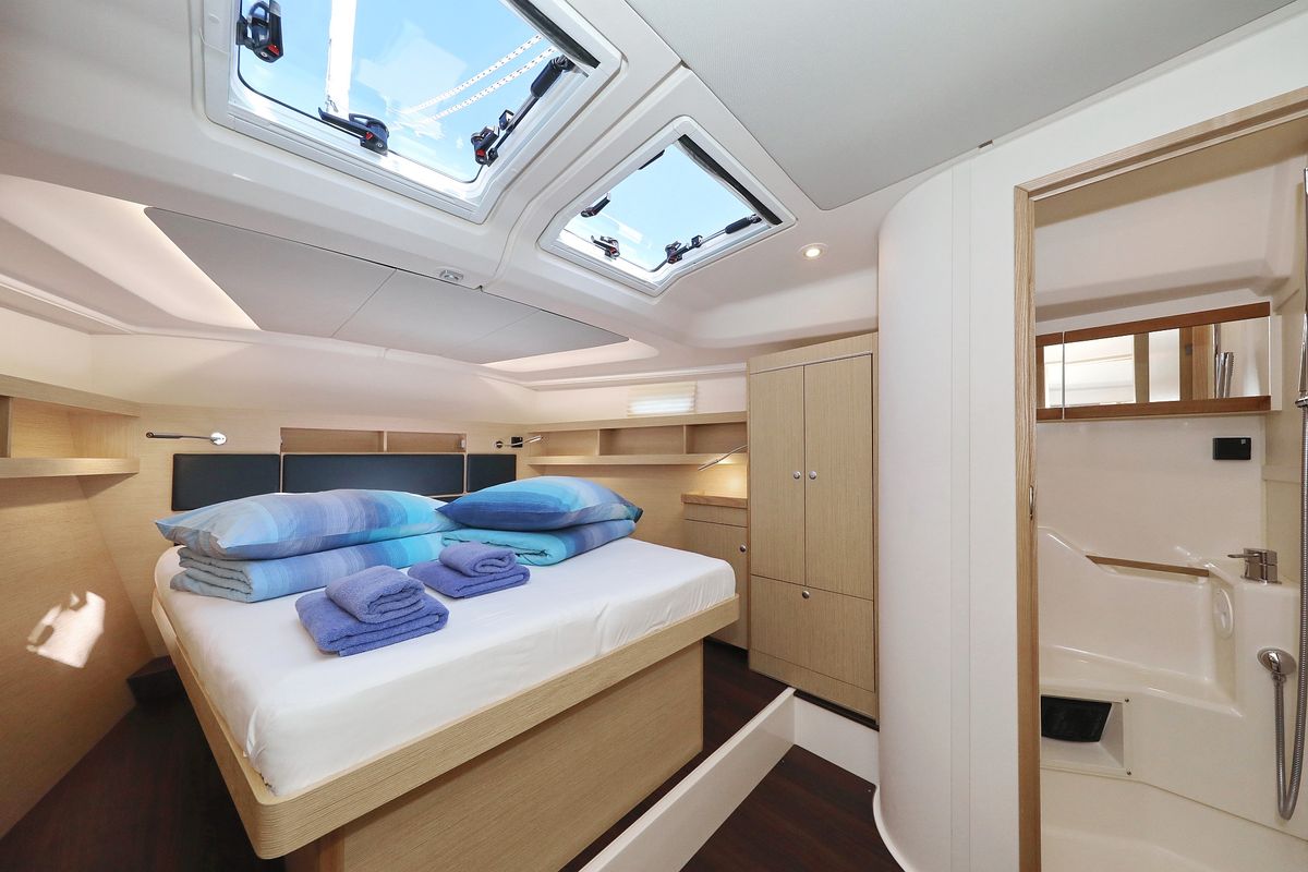 Cabin on Blue Bonnet Af Lovnas - OW, a Hanse Yachts Hanse 505 sailboat at Grad Biograd na Moru, Croatia